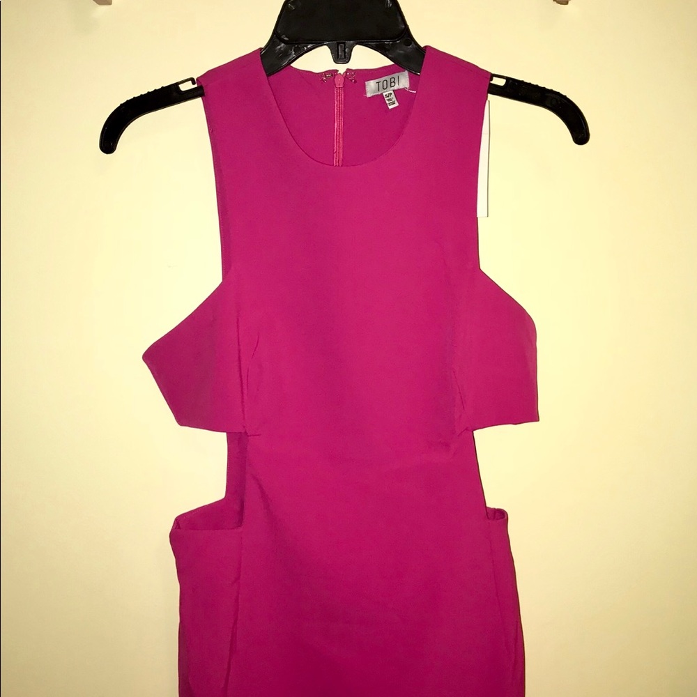 hot pink Tobi cut out dress